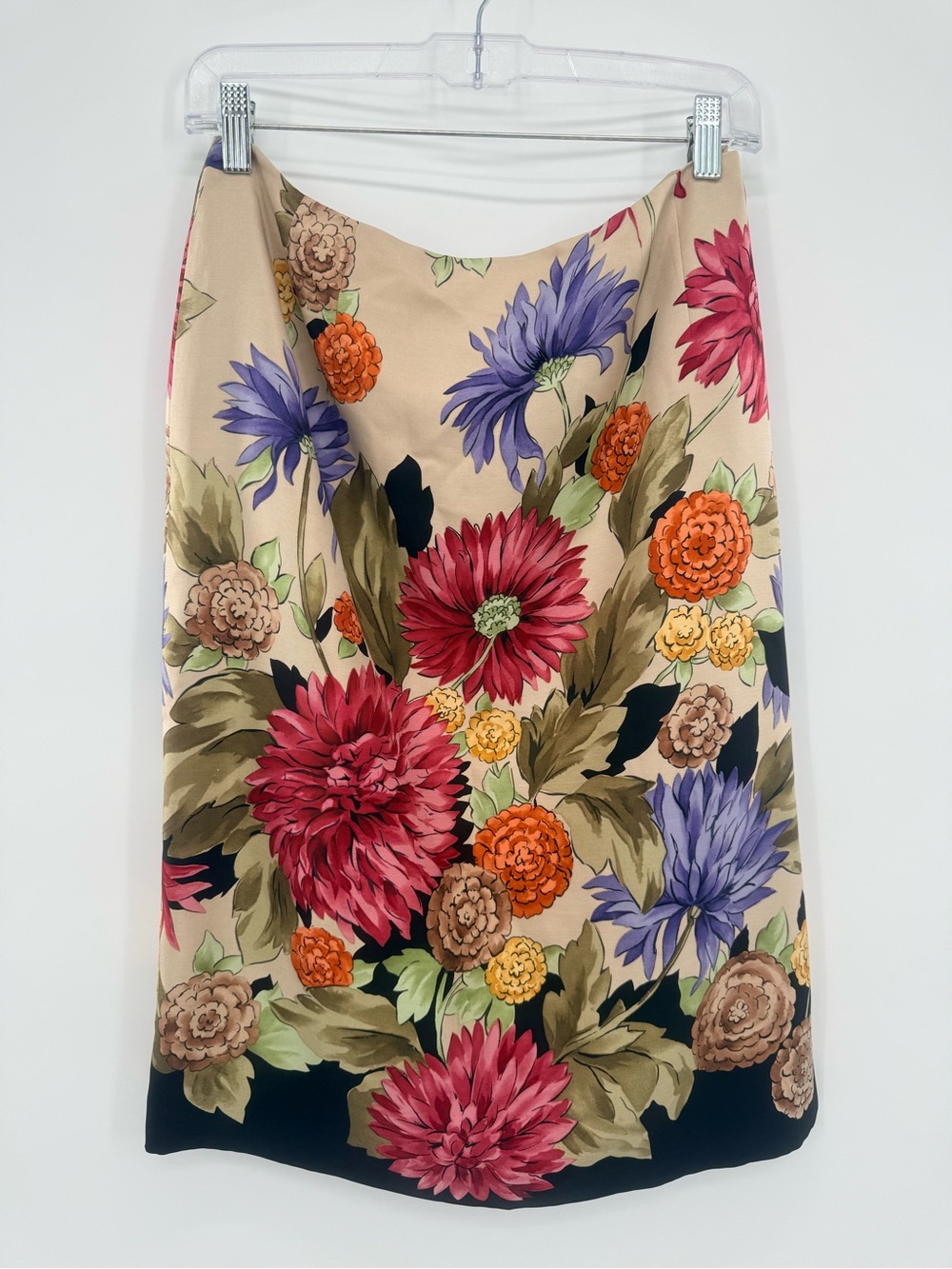Talbots Silk Blend Floral Midi Skirt Women’s Size 8 Classic Garden Print Career - Picture 2 of 9